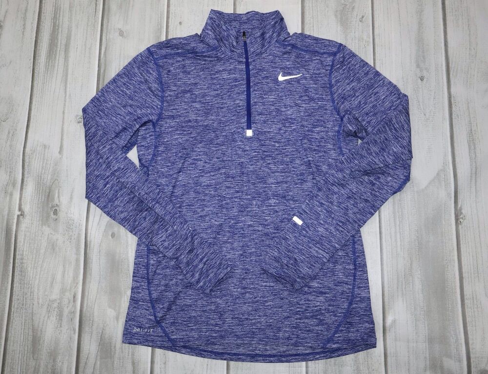 Nike Men's Dri-FIT Element Half-Zip Running Shirt in Heathered Blue Size Medium
